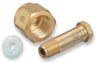 Regulator Inlet Nipples, CO2, 1/4 in (NPT), 2", Stainless Steel, CGA-320