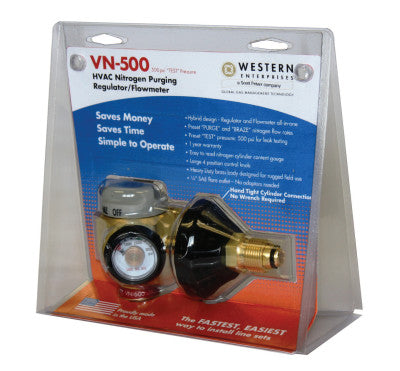 VN Series HVAC Nitrogen-Purging Regulators/Flowmeters, Nitrogen, 35 CFH, CGA-580