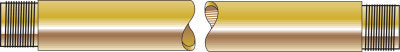 Threaded Pipe Nipples, Nipple, 3,000 PSIG, Brass Alloy 360, 6 in, 1/2 in (NPT)