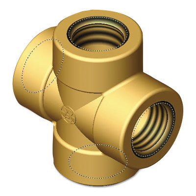 Pipe Crosses, Adapter, 3000 PSIG, Brass, X-Shape, 3/4 in (NPT)