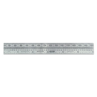 Economy Precision Stainless Steel Rules, 6 in X 3/4 in, Stainless Steel, Inch