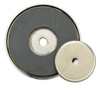 Shallow Pot Ceramic Magnets, 12 lb, 1 3/8 in Dia.