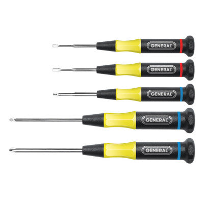 5-Piece Precision Screwdriver Sets, Phillips; Slotted