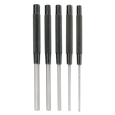 Extra-Long Drive Pin Punch Sets, Round, English, Vinyl Case, 8 in