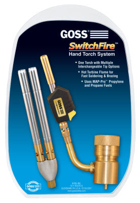 SwitchFire Hand Torch Kits, Braze/Solder, Regulator; Piezo Lighter Tip; Twin Tip