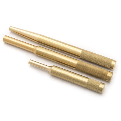 Drift Punch Sets, Inch, 3 Pc., 4 in/4 in /6 in Long, Brass