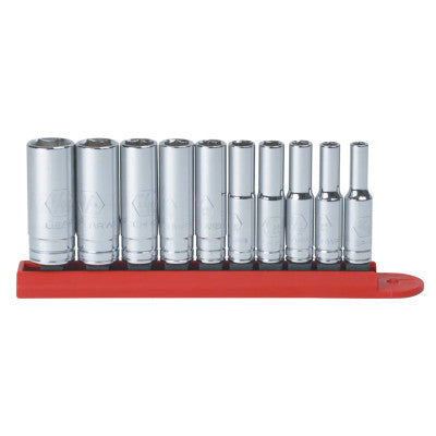 10 Piece Surface Drive Socket Sets, 1/4 in, 6 Point