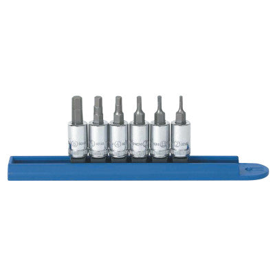 6 Piece Bit Socket Sets, 1/4 in, Metric