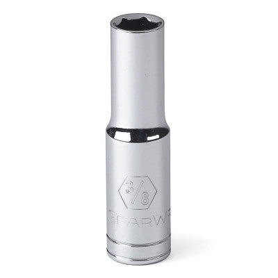 3/8 in Drive 6 and 12 Point SAE Deep Length Sockets, 2.5 in Long, 3/8" Tip, 6 Pt