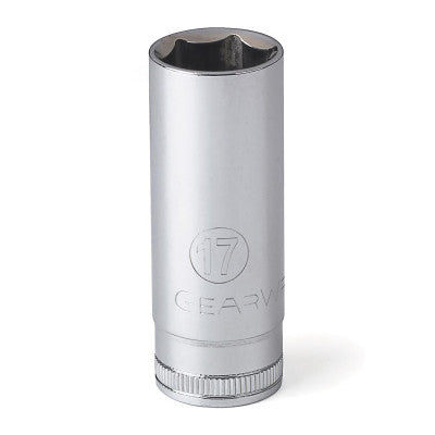 3/8 in Drive 6 and 12 Point Metric Deep Length Sockets, 17 mm Tip, 6 Pts