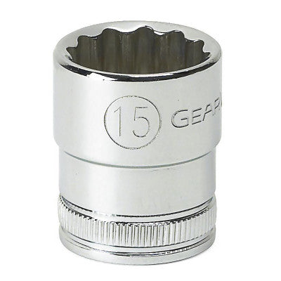 3/8 in Drive 6 and 12 Point Metric Standard Length Sockets, 22 mm, 6 Pt