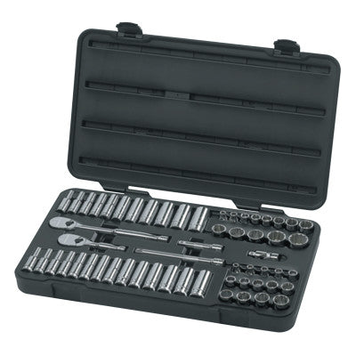 57 Piece Surface Drive Socket Sets With 84 Tooth Ratchet, 3/8 in, 12 Point