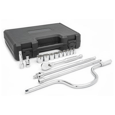 15 Pc. 12 Point Standard SAE Mechanics Tool Sets, 3/8 in Dr