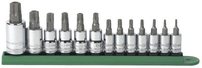 13 Piece Bit Socket Sets, 1/4 in, 3/8 in & 1/2 in