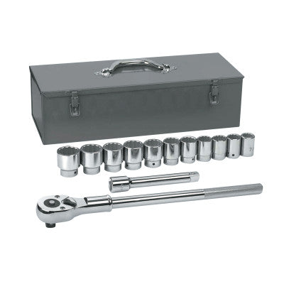 13 Piece, Surface Drive Socket Sets With 24 Tooth Ratchet, 3/4 in, SAE