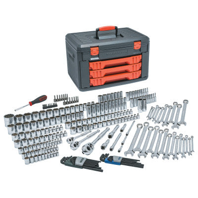 239 Piece Metric/SAE Socket & Ratchet Sets, 1/4 in, 3/8 in, 1/2 in