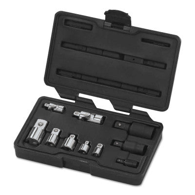 10 Pc Universal Adapter Sets, Full Polish Chrm; Blck Oxd, 1/4 in; 3/8 in; 1/2 in
