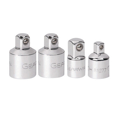 4 Piece Clip Rail Adapter Set, Full Polish Chrome, 1/4 in, 3/8 in, 1/2 in
