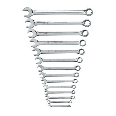 14 Pc Reg Pattern Combination Wrench Sets, 6 Point, SAE