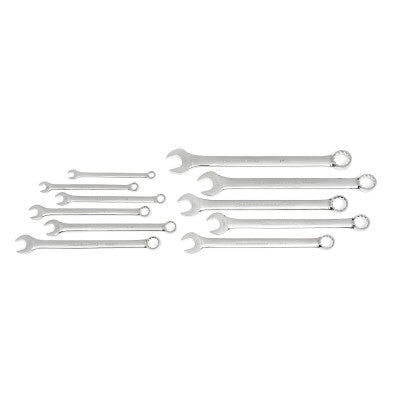 Long Pattern Combination Metric Wrench Sets, 12 Points, SAE, Chrome, 11 Pc.