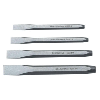 4 Piece Cold Chisel Sets, 7/16 in - 3/4 in, Hex