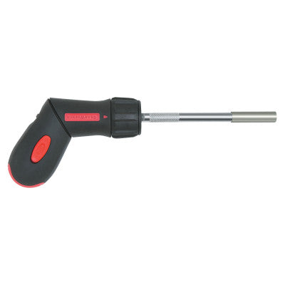 2Position Ratchet Screwdriver w/LED Light, 4.5", T15-T27/Phillips 1-2, Black/Red