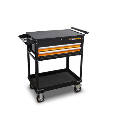 Utility Carts, 450 lb Capacity, 42 in x 20 in, Steel, Black/Orange