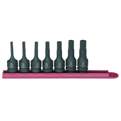 7 Piece Impact Socket Set, 3/8 in, Hex Drive