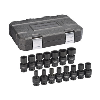 Surface Drive Universal Impact Drive Socket Sets, 3/8 in Drive, 6 Pt, 8-22 mm