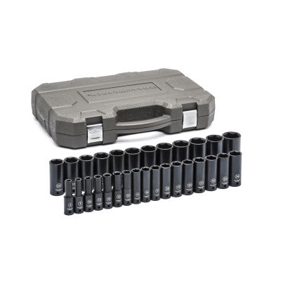 Surface Drive Deep Impact Drive Socket Sets, 1/2 in Drive, 6 Pt, 8-36 mm