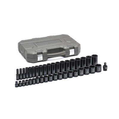Deep Impact Drive Socket Sets, 1/2 in Drive, 6 Point, 39 Pc., SAE