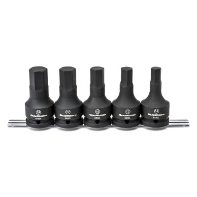 5 Pc. Hex Bit Impact SAE Socket Sets, 3/4 in Dr, Hex
