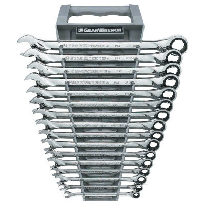 16 Pc XL Combination Ratcheting Wrench Sets, 12 Point, Metric