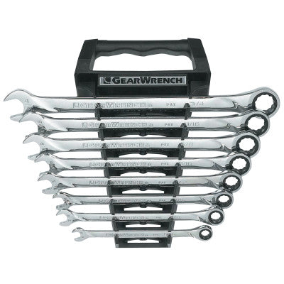 7 Pc XL Combination Ratcheting Wrench Sets, 12 Point, SAE
