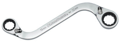 S-Shape Reversible Double Box Ratcheting Wrenches, 3/4 in; 7/8 in