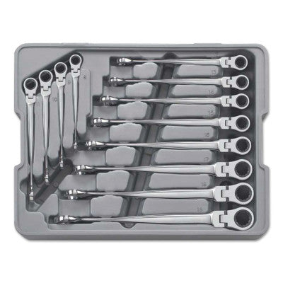 12 Pc XL X-Beam Flex Combination Wrench Sets, 12 Point, Metric