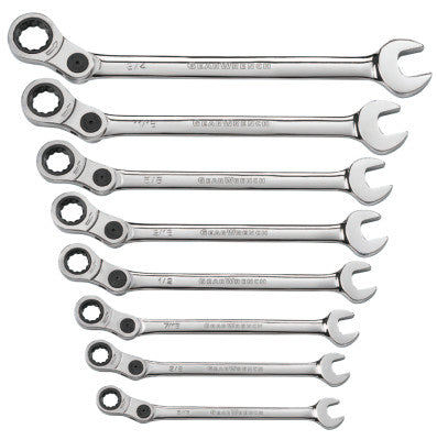 8 Pc. Indexing Combination Wrench Sets, Inch