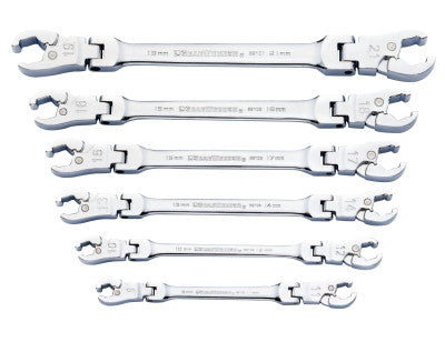 6 Pc. Metric Ratcheting Flex Flare Nut Wrench Set
