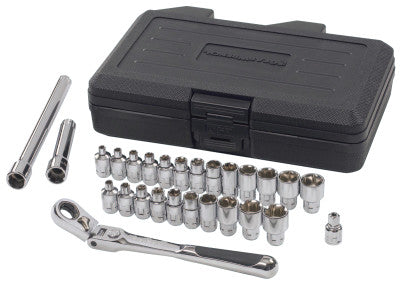 27 Piece Pass-Thru Vortex Ratchet Sets, 1/4 in