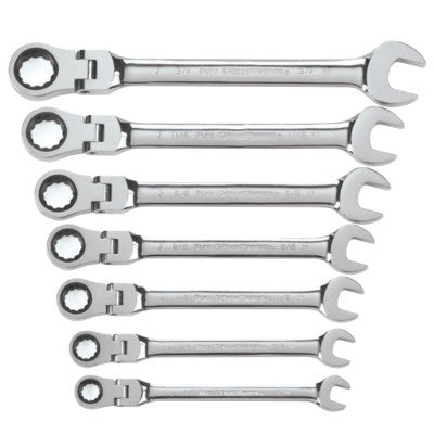 7 Pc. Flex Combination Ratcheting Wrench Set, Inch