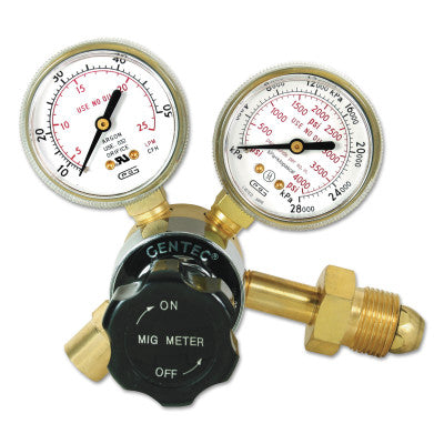 Flow Gauge Regulators, Argon Ar/CO2, CGA 580, 4,000 psi inlet