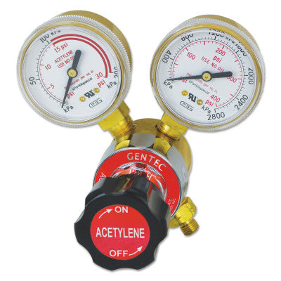 Single Stage Regulators, Acetylene, CGA 200 "MC" Rear, 400 psi inlet
