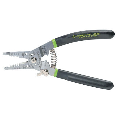 Pro Stainless Wire Stripper/Cutter/Crimper, 10-20 AWG, 6-32/8-32 Bolts, Curved