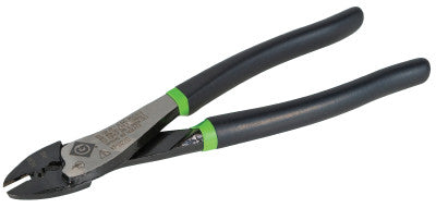 Terminal Crimping Tools, 9 1/2 in, 10-22 AWG, Dipped Grip Handle, Green/Black