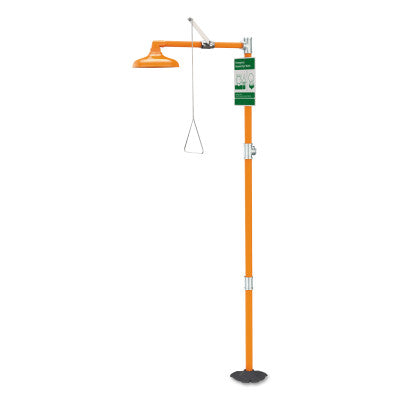 Emergency Shower, Free Standing, Plastic Shower?Head, Orange