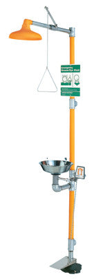 Eye Wash & Shower Stations, 11 1/2 in, SS & Safety Orange