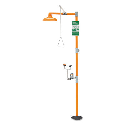WideArea Safety Stations with Eye/Face Washes, 10 in Head Dia, 1 1/4in NPT Inlet