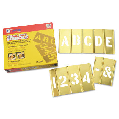 Brass Stencil Letter & Number Sets, Brass, 6 in