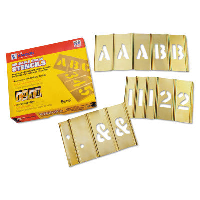 Brass Stencil Letter & Number Sets, Brass, 4 in