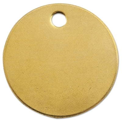 1" ROUND BRASS TAG BLANK18GA. W/3/1